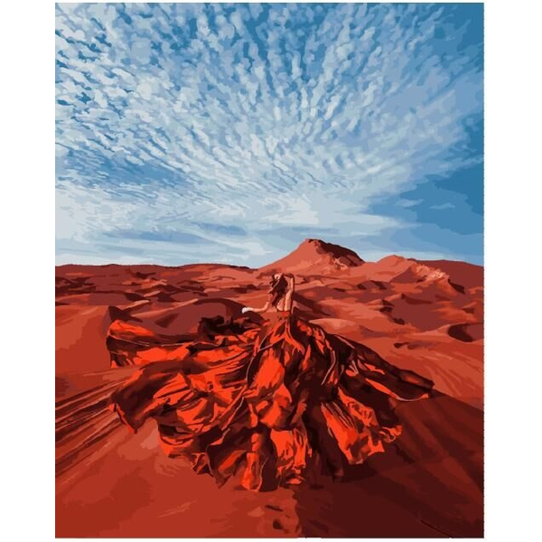Картина по номерам Преміум картини - Она - стихия пустыни