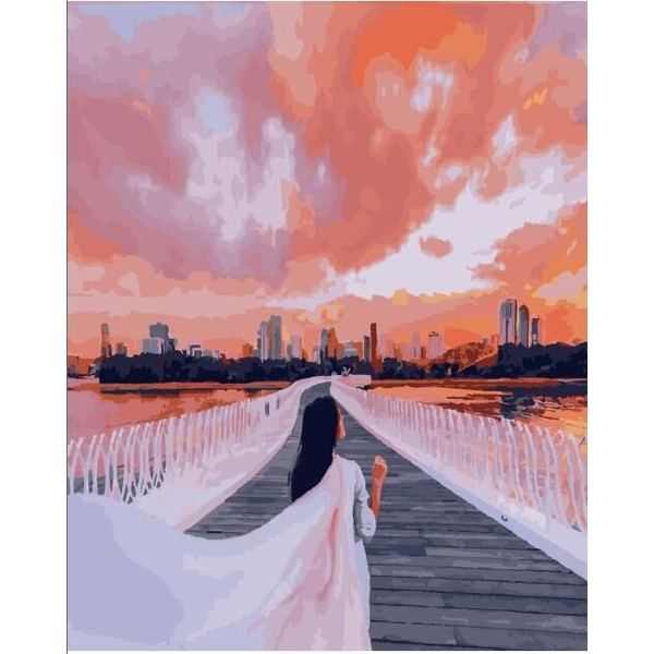 Картина по номерам Преміум картини - Девушка у города Шарджа
