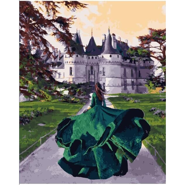 Картина по номерам Преміум картини - Принцесса у замка