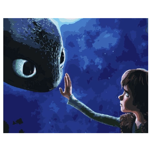 Картина по номерам Мультфільми, комікси, аніме - Как приручить дракона. Касание