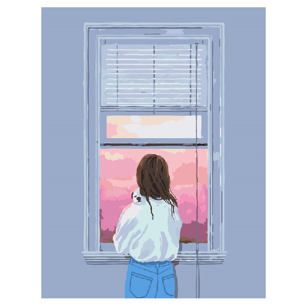 Картина по номерам Люди на картинах - Розовый мир