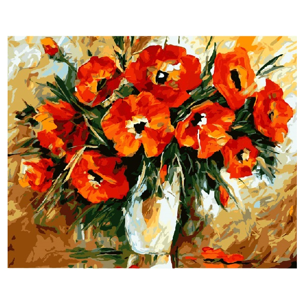 Картина по номерам Квіти - Маки. Леонид Афремов