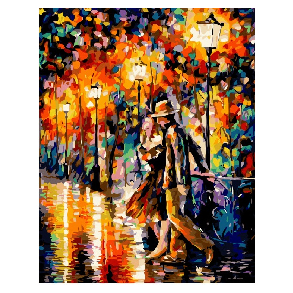 Картина по номерам Люди на картинах - Набережная в красках. Леонид Афремов