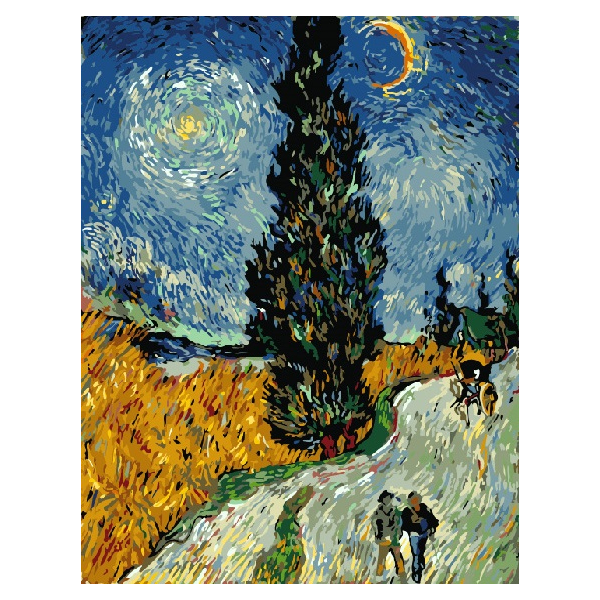 Картина по номерам Репродукції художників - Дорога з кипарисом і зіркою. Ван Гог