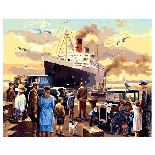 Картина по номерам Кораблі, автомобілі та літаки - Титанік біля порту