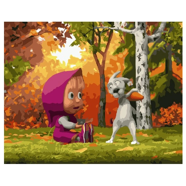 Картина по номерам Мультфільми, комікси, аніме - Маша и кролик