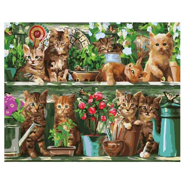 Картина по номерам Тварини, птахи та риби - Кошачий сад