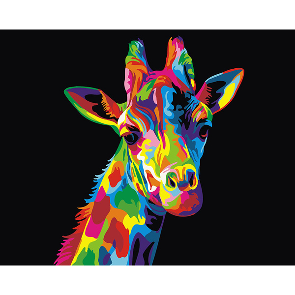 Картина по номерам Поп Арт - Веселковий жираф