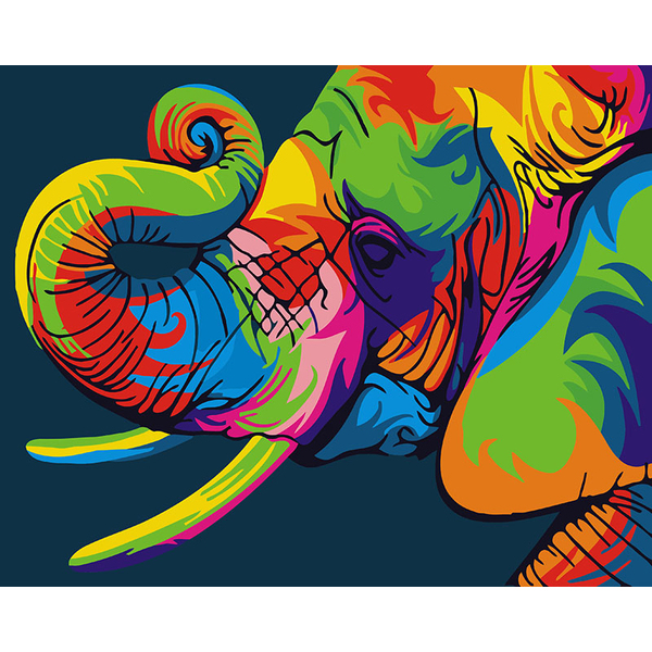 Картина по номерам Для початківців - Райдужний слон