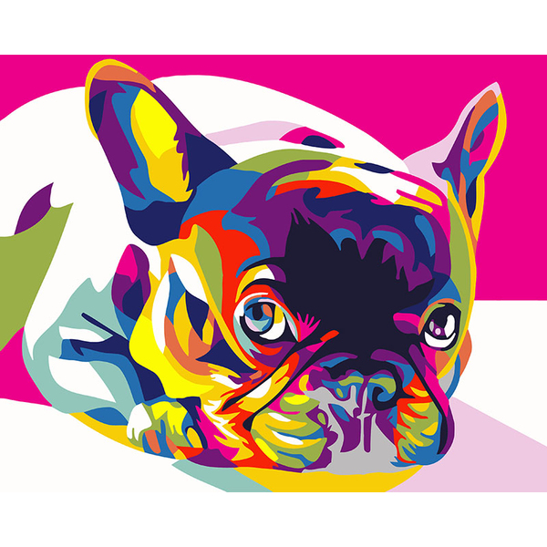 Картина по номерам Поп Арт - Райдужний французький бульдог