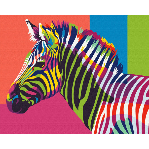 Картина по номерам Поп Арт - Райдужна зебра