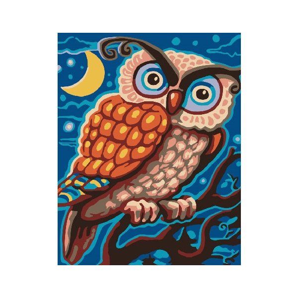 Картина по номерам Тварини, птахи та риби - Ночная сова