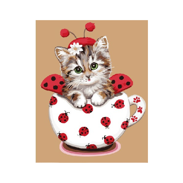 Картина по номерам Тварини, птахи та риби - Котик и Солнышко