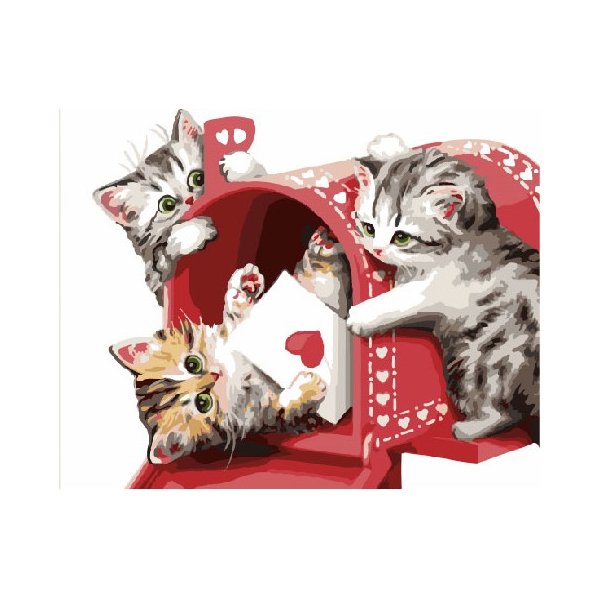 Картина по номерам Тварини, птахи та риби - Котята почтальоны