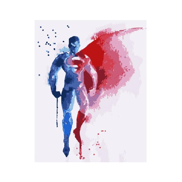 Картина по номерам Мультфільми, комікси, аніме - Супер мен Акварель