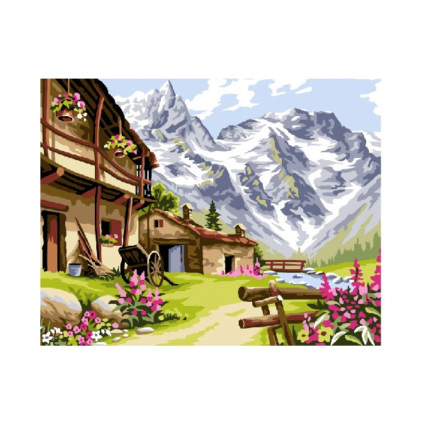 Картина по номерам Города - Підніжжя Альп