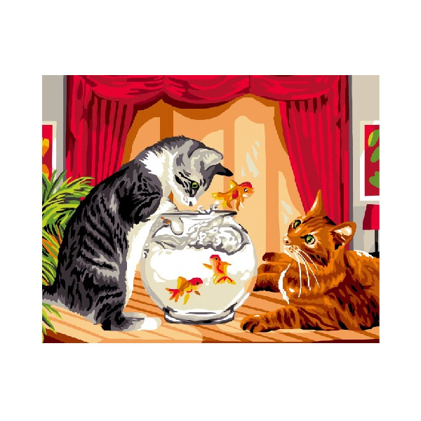 Картина по номерам Тварини, птахи та риби - Игривые коты