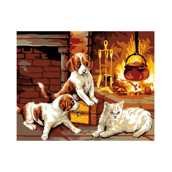 Картина по номерам Тварини, птахи та риби - Семейство питомцев