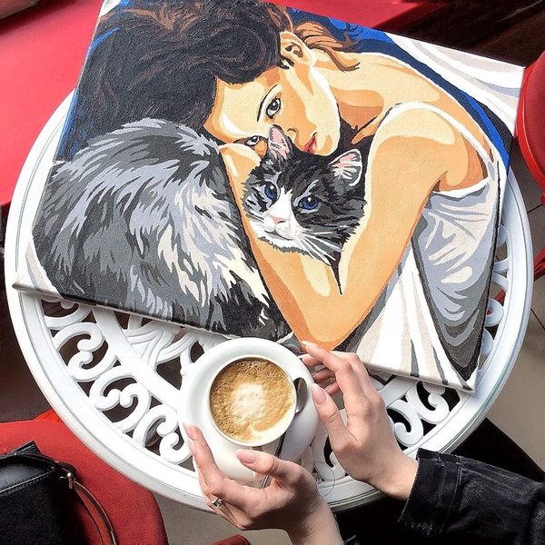 Картина по номерам Люди на картинах - Люди як коти