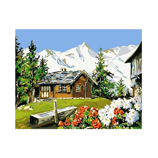 Картина по номерам Города - Будиночок у гір
