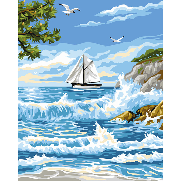 Картина по номерам Природа - Прибій поруч з островом