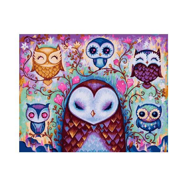 Картина по номерам Тварини, птахи та риби - Мистические совы