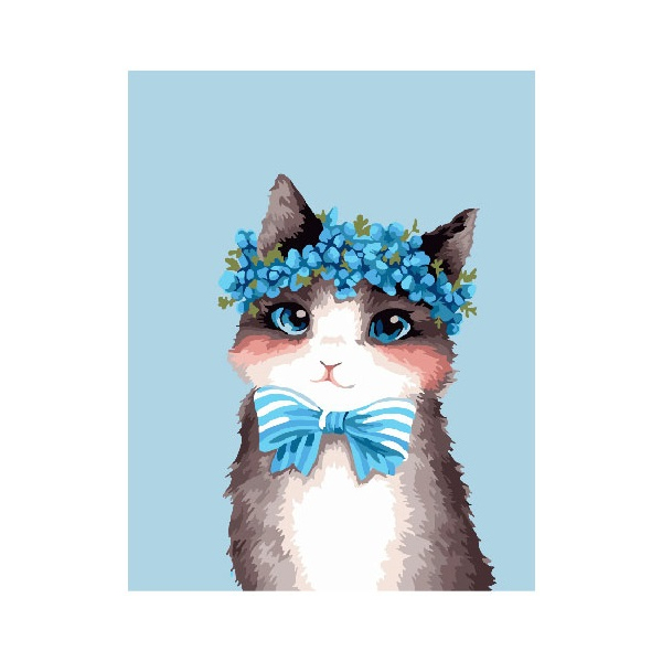 Картина по номерам Тварини, птахи та риби - Стильный котик