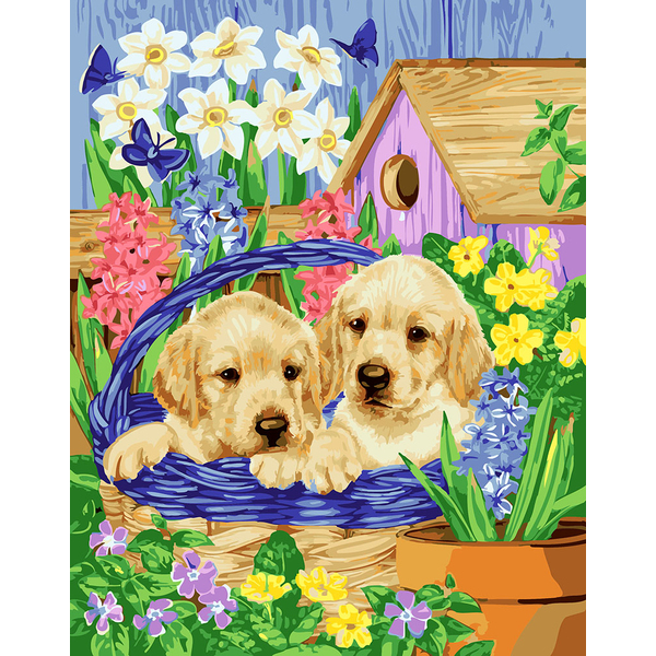 Картина по номерам Тварини, птахи та риби - Собачки в деревне