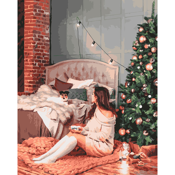 Картина по номерам Затишок, зима, Новий рік, Різдво - Новорічний затишок