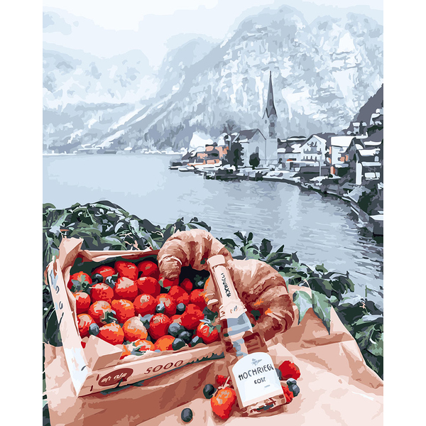 Картина по номерам Авторські колекції - Романтичний пікнік на фоні Хальштат