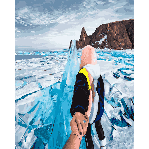 Картина по номерам Затишок, зима, Новий рік, Різдво - Слідуй за мною. Байкал