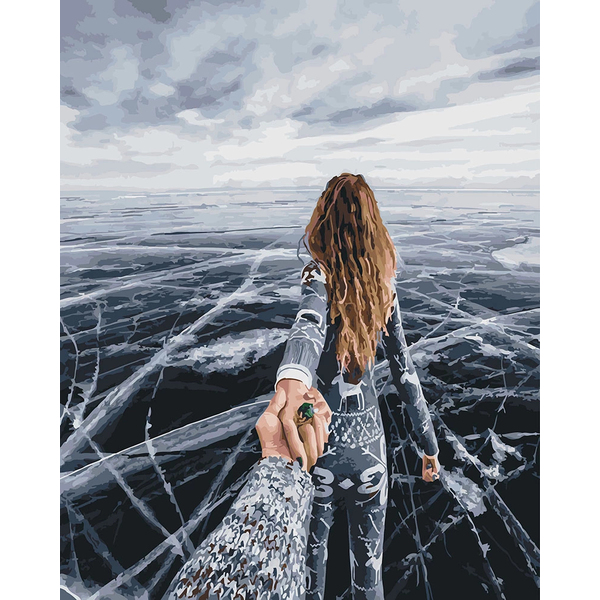 Картина по номерам Затишок, зима, Новий рік, Різдво - Слідуй за мною. Безмежність Байкалу