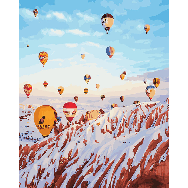 Картина по номерам Авторські колекції - Кулі Каппадокії на зимових схилах