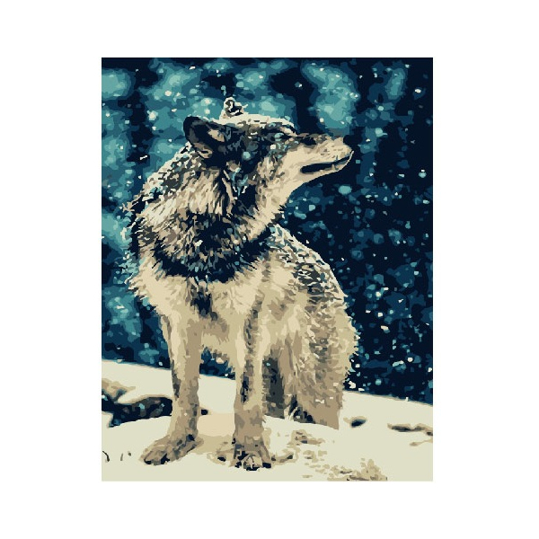 Картина по номерам Тварини, птахи та риби - Одинокий волк