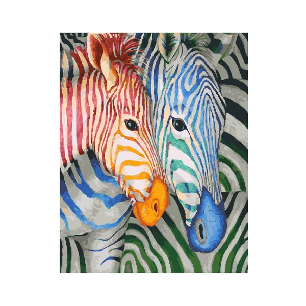 Картина по номерам Тварини, птахи та риби - Полосатые зебры