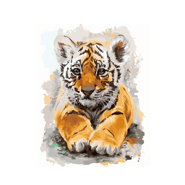 Картина по номерам Тварини, птахи та риби - Миле тигренятко