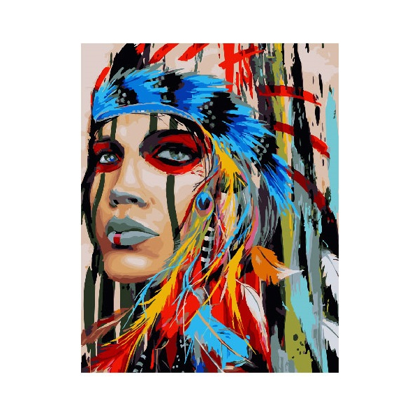 Картина по номерам Люди на картинах - Різнобарвний абориген