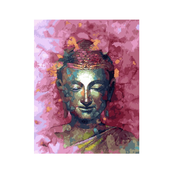 Картина по номерам Люди на картинах - Будда в рожевих відтінках