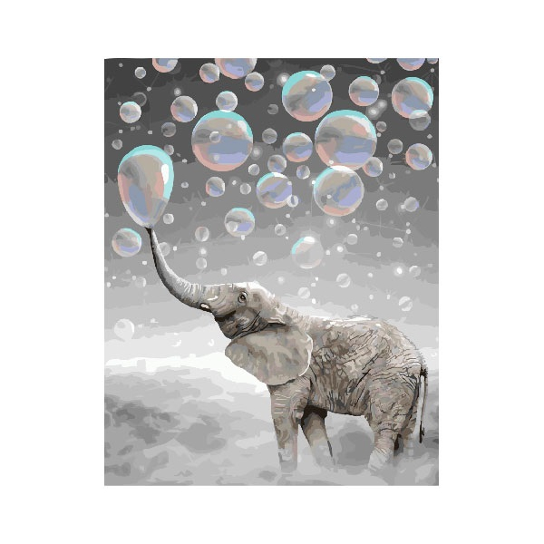 Картина по номерам Тварини, птахи та риби - Слон в пузырях