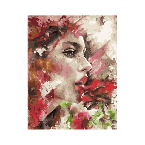 Картина по номерам Люди на картинах - Дівчина в барвистих кольорах