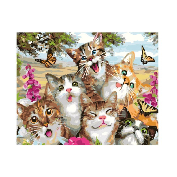 Картина по номерам Тварини, птахи та риби - Сімейство котячих