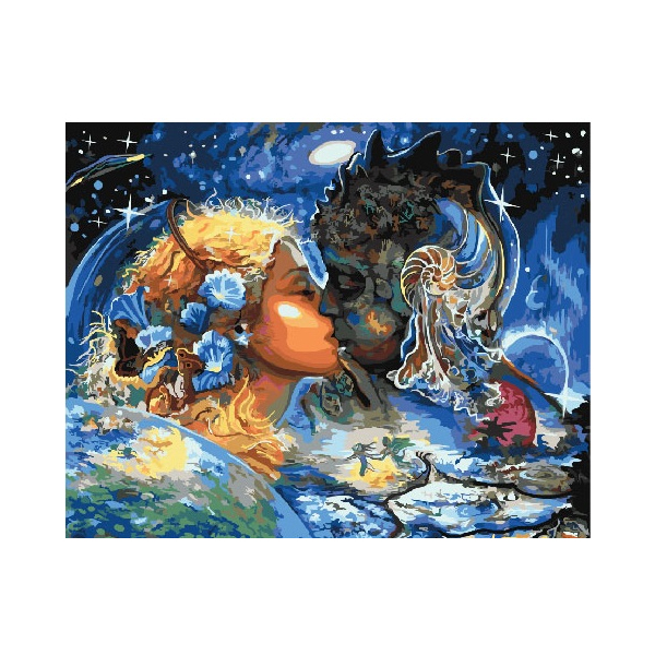 Картина по номерам Люди на картинах - Поцелуй вселенных