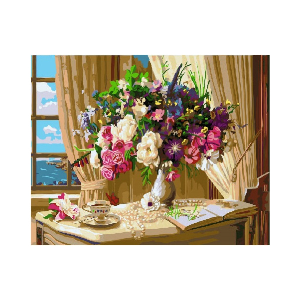 Картина по номерам Квіти - Натюрморт біля вікна