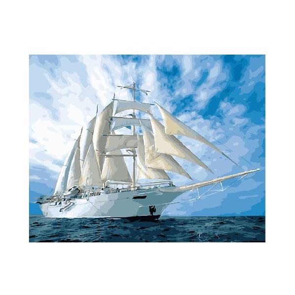 Картина по номерам Кораблі, автомобілі та літаки - Білий фрегат