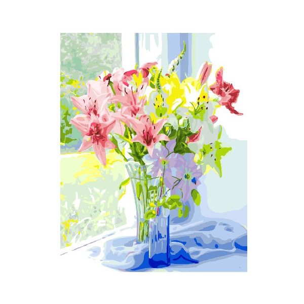 Картина по номерам Квіти - Весняний букет лілій