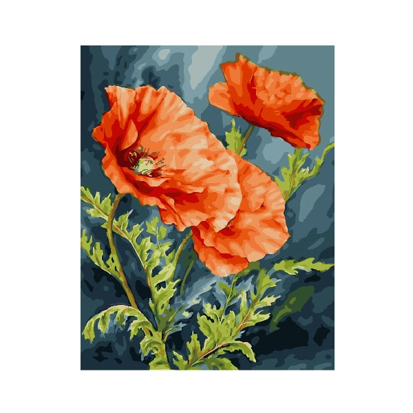 Картина по номерам Квіти - Нежные маки