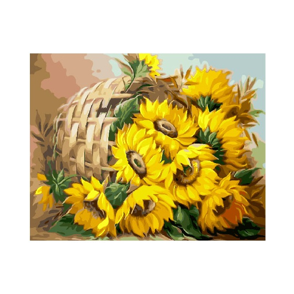 Картина по номерам Квіти - Соняшники в кошику