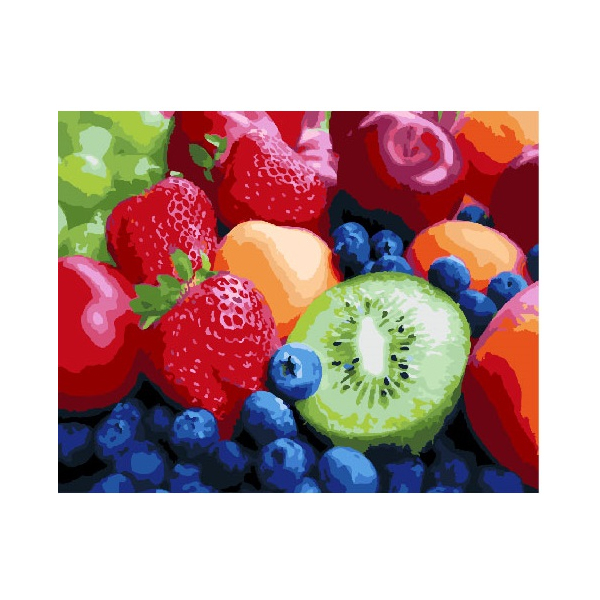 Картина по номерам Квіти - Фрукти