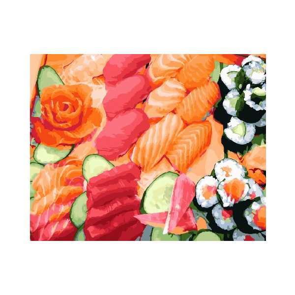 Картина по номерам Квіти - Суші сет