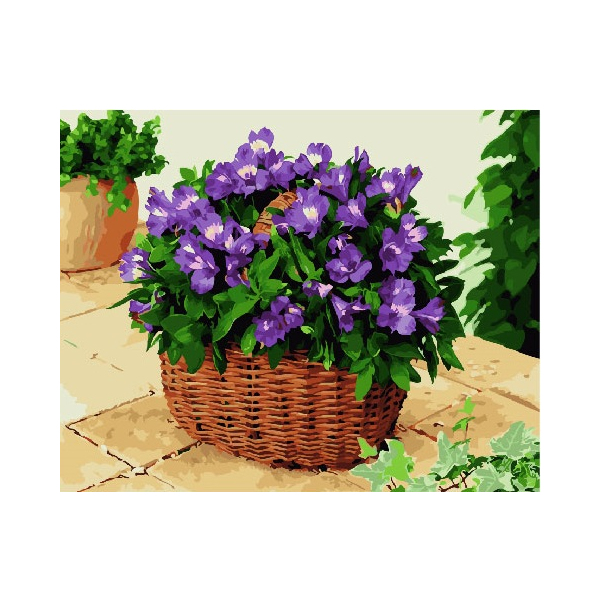 Картина по номерам Квіти - Корзина альстромерій